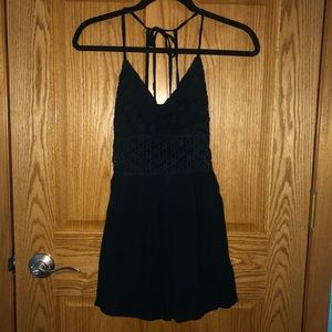 Flowy Crochet Adjustable Beach Rouched Romper